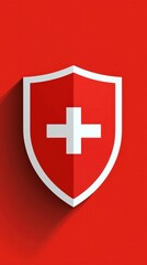 Obraz premium Symbolic Representation of Safety and Health The Iconic Swiss Shield in Modern Design