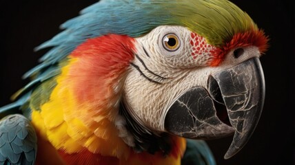 Fototapeta premium Close-up of an parrot's eyes. Parrot portrait photo. Amazing scene of wild animals