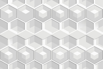 Seamless Hexagonal Grid Pattern with 3D Effects