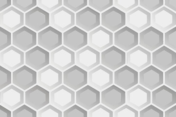 Seamless Hexagonal Grid Pattern with 3D Effects