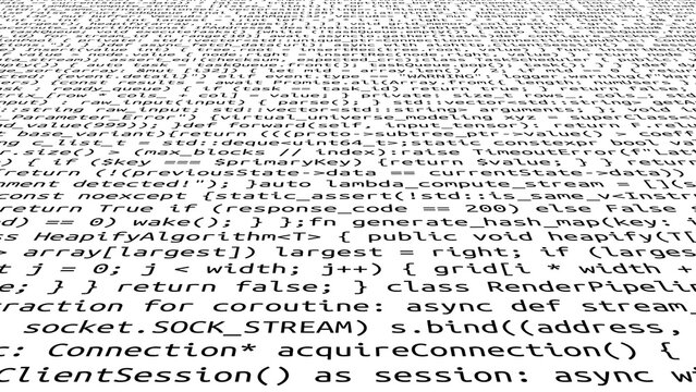 Conceptual java code of web page or javascript programming concept. Simulation of abstract software computer programming code.