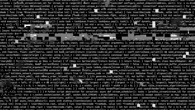 Conceptual java code of web page or javascript programming concept. Simulation of abstract software computer programming code.