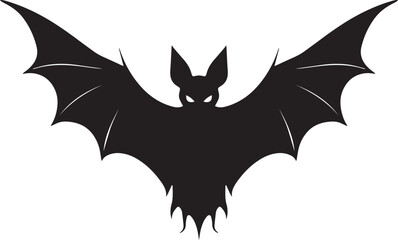 Flying Bat silhouette vector art illustration and Dark Black for Minimalist Designs, Animal Clipart