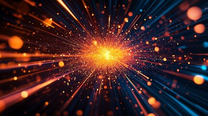 Fototapeta premium Abstract burst of light and energy with vibrant colors and dynamic motion.