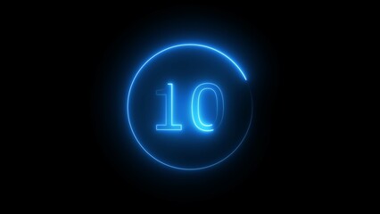 Top Ten Neon Signs Vector. Dark background.