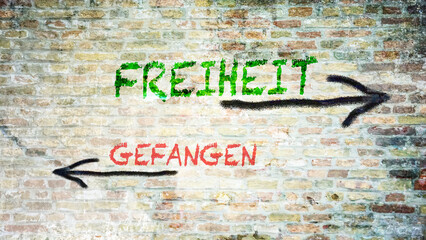 Signposts the direct way to Freedom versus Captivity