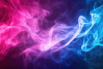 Obraz premium Vibrant Pink and Blue Abstract Smoke Pattern