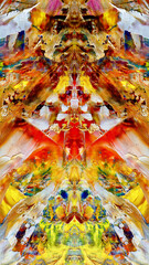 Fototapeta premium Abstract background art . Ethnic pattern. Mixtures of oil paint. Trendy hand painting canvas. Wall decor and Wall art prints Idea. 3D Texture. Art object