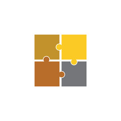 Vector Jigsaw Puzzle concept colored icon or logo element