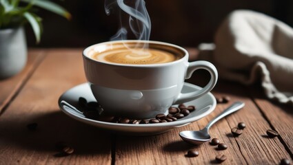 cup of coffee on table