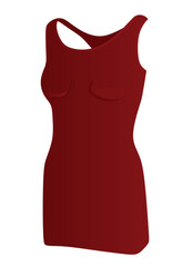 Women red top tank. vector illustration