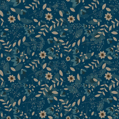 Obraz premium Abstract flat hand draw floral pattern background.