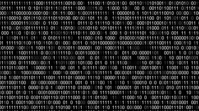 Perspective wall of binary code digital pattern background