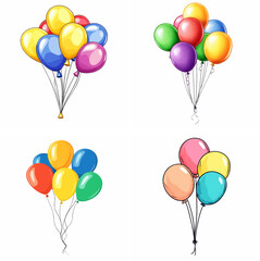 Obraz premium Balloons isolated on white green balloons balloons sky balloons blue balloons confetti hot air
