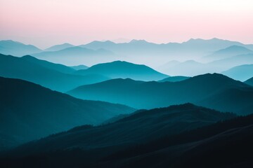 Fototapeta premium Tranquil Blue Mountains at Dawn