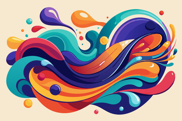 Modern Abstract Shapes with Vibrant Colors and Fluid Design