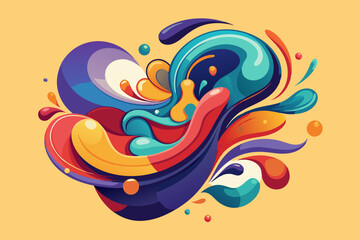 Modern Abstract Shapes with Vibrant Colors and Fluid Design
