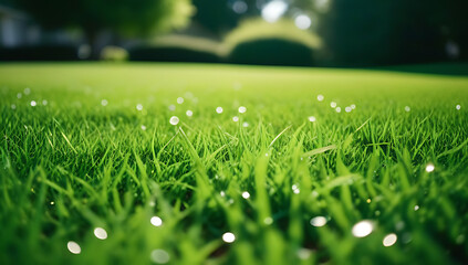 Naklejka premium cutting fresh green lawn simple yard maintenance task greatly improve curb appeal daily