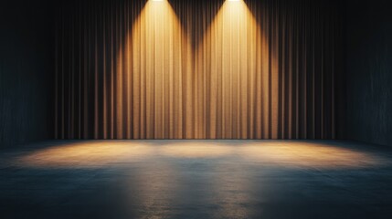 Minimalist Stage with Warm Lighting Effects