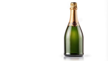 Depth of Field Champagne bottle isolated on white background with clipping path