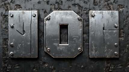 Iron text, metallic silver style editable text effect .