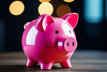 small pink piggy bank cut shape paper decoration purposes