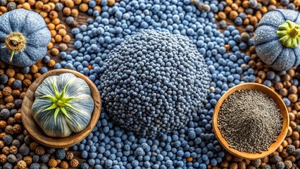 Small pile of poppy seeds, suitable for culinary use