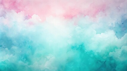 Fototapeta premium watercolor edges blending softly in aqua and pink hues