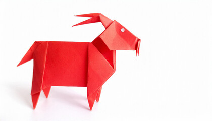Animal concept paper origami isolated on white background. ai generated