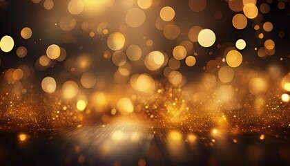 ethereal golden bokeh lights creating a dreamlike and warm atmosphere
