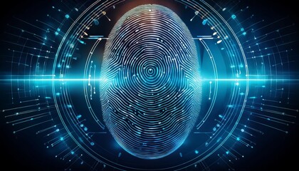 futuristic touch interaction with digital interface biometric prints generative ai image