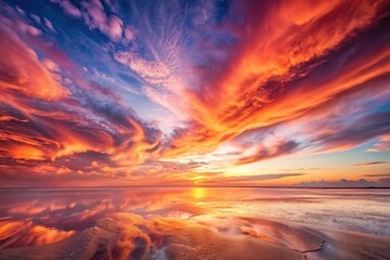 surreal landscape with pink and orange sky