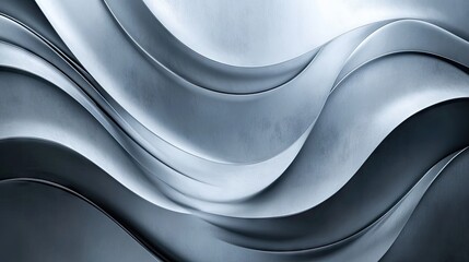Fototapeta premium A sleek monochromatic abstract background with smooth curves and gradients in slate gray and silver, offering a modern