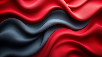 A red and blue fabric with a wavy pattern