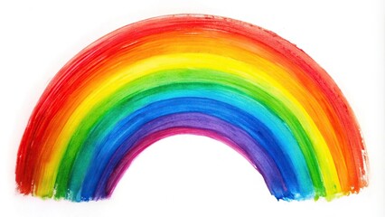 Fototapeta premium Vibrant aerial rainbow painting on white background