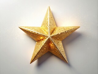 Obraz premium Rotating Golden Star on White Background - Stunning Candid Photography for Decorative and Artistic Use