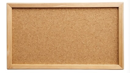 Fototapeta premium Reflected cork board with wooden frame isolated on white background.