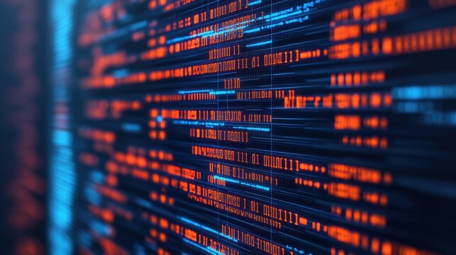 Abstract View of Coding with Binary Data Visualization