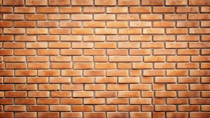 Depth of field realistic brick wall painted in peach color