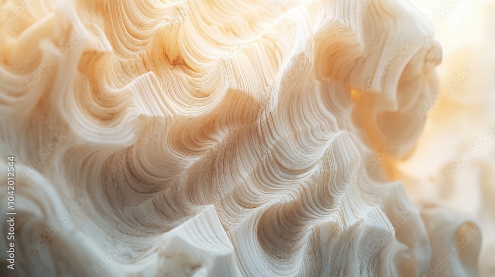 Sticker Close-up of marble curls showing detailed transitions and sunlight highlighting the texture