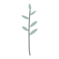 Obraz premium Plant Leaf Boho Style Icon. Simple Aesthethic Hand Drawn Vector Illustration.