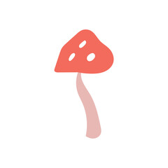 Mushroom Boho Style Icon. Simple Aesthethic Hand Drawn Vector Illustration.