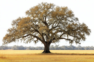 Title: Enchanting Live Oak Trees Draped in Spanish Moss Across Southern Landscapes
