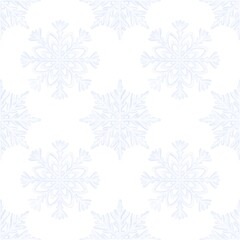 Winter seamless pattern. Pattern Christmas snowflakes.Cute aesthetic watercolor  pattern  for Christmas and New Year.