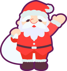 手をあげるサンタクロースのイラスト