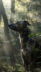 Majestic Kai Ken in Sunlit Forest - Nature Photography for Print and Decor