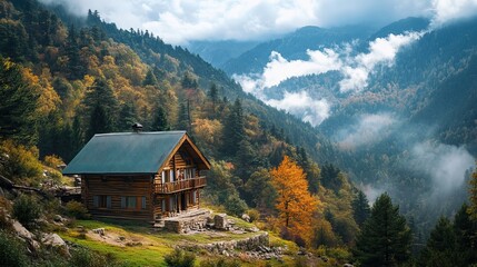 Obraz premium house in the mountains.