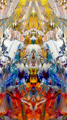 Fototapeta premium Abstract background art . Ethnic pattern. Mixtures of oil paint. Trendy hand painting canvas. Wall decor and Wall art prints Idea. 3D Texture. Art object