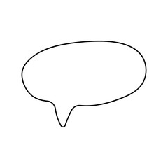 Bubble Chat Icon. Boho Outline Vector Illustration Style.
