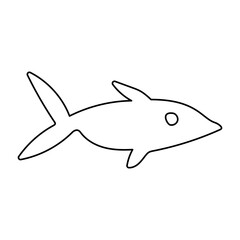 Fish Icon. Boho Outline Vector Illustration Style.